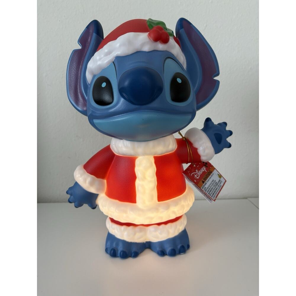 Disney Stitch Lilo Blow Mold Plastic Light Up Christmas Decor 14” NWT